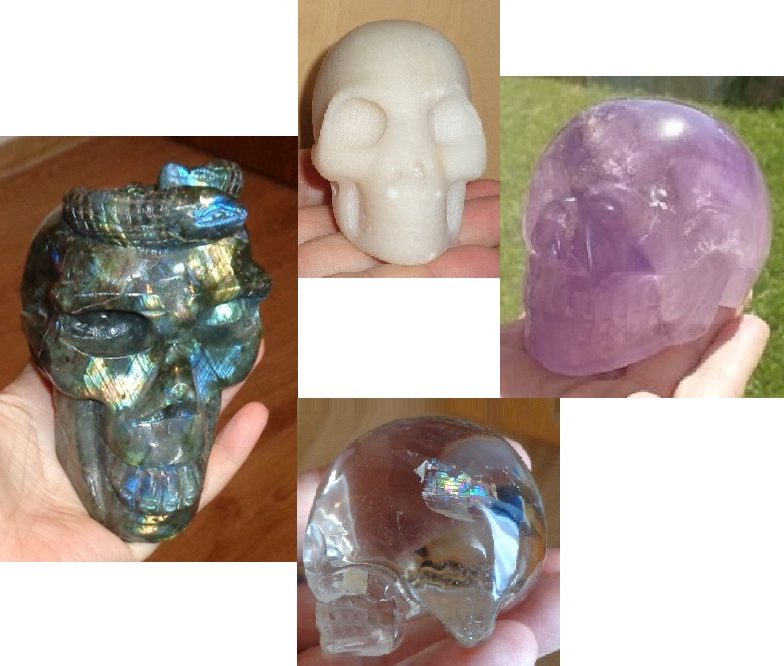 Kristallschädel Göttin Iris Labradorit Amethyst Bergkristall