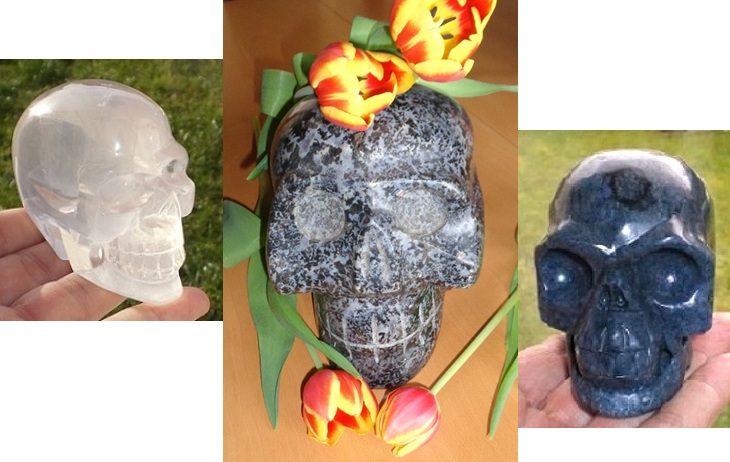großer Gabbro Merlinit 8,6 kg Kristallschädel Girasol Dumortierit