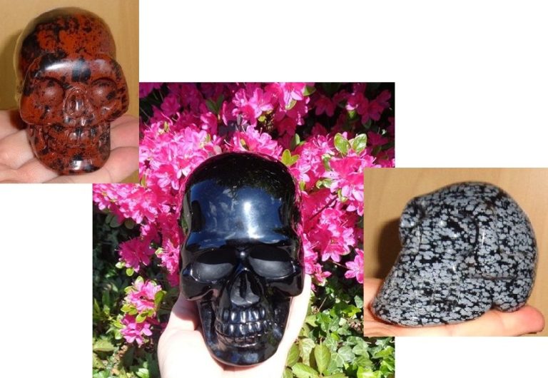 schwarzer Obsidian Kristallschädel 2,8 kg Schneeflockenobsidian Mahagoni