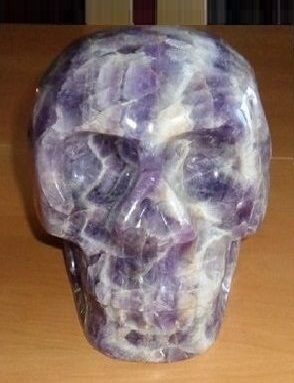 großer Chevron Amethyst Kristallschädel aus Brasilien 11,7 kg großer Chevron Amethyst Kristallschädel aus Brasilien 11,7 kg