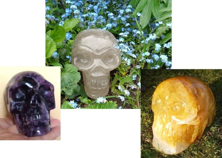 großer Rauchquarz Kristallschädel 3,96 kg Golden Healer 8,5 kg Chevron Amethyst