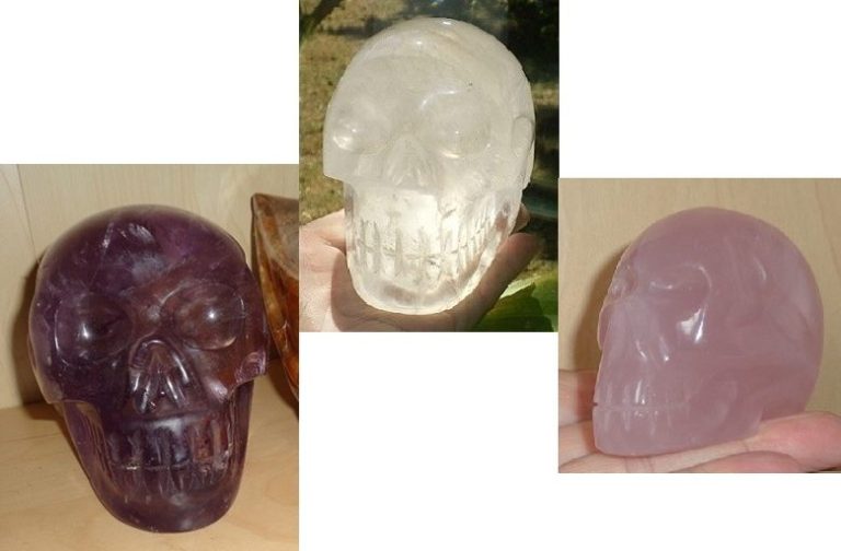 Kristallschädel Amethyst Bergkristall Rosenquarz Kristallschädel Amethyst Bergkristall Rosenquarz 500 g 1 2 kg