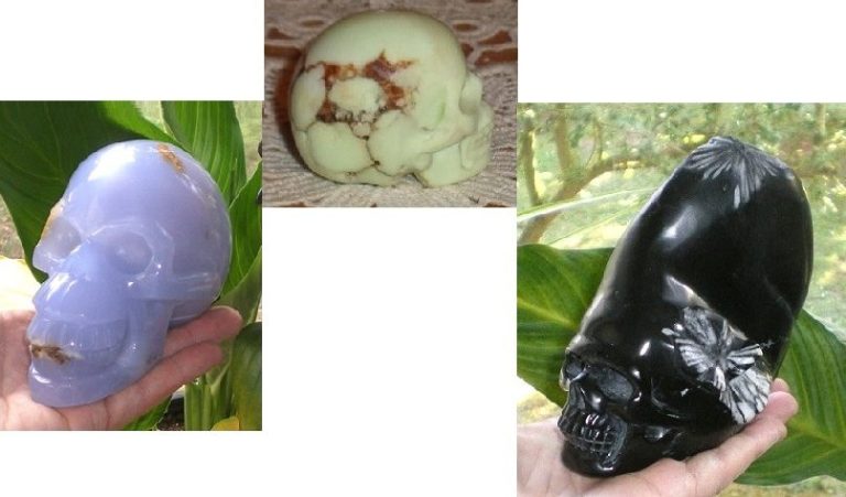 Blauer Chalcedon Kristallschädel Zitronenchrysopras Chrysanthemenstein